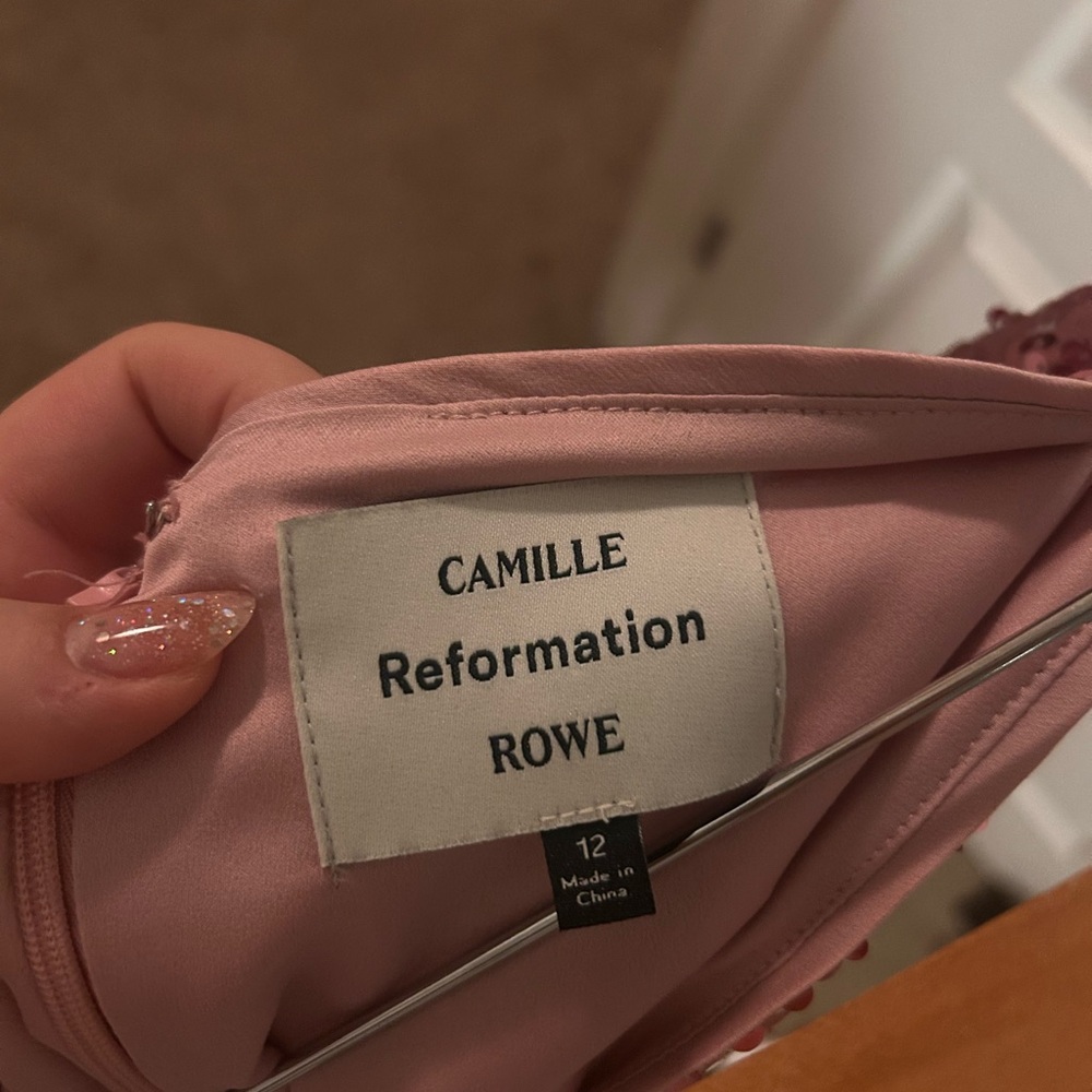 Reformation Saviolla Pink Sequin Skirt - Size 12 - Picture 5 of 7